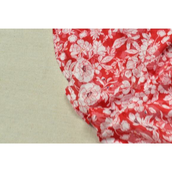 Lane Bryant Women's Plus Size 16 Red Floral Wrap V-Neck Mini Dress Short Sleeve - Picture 6 of 8